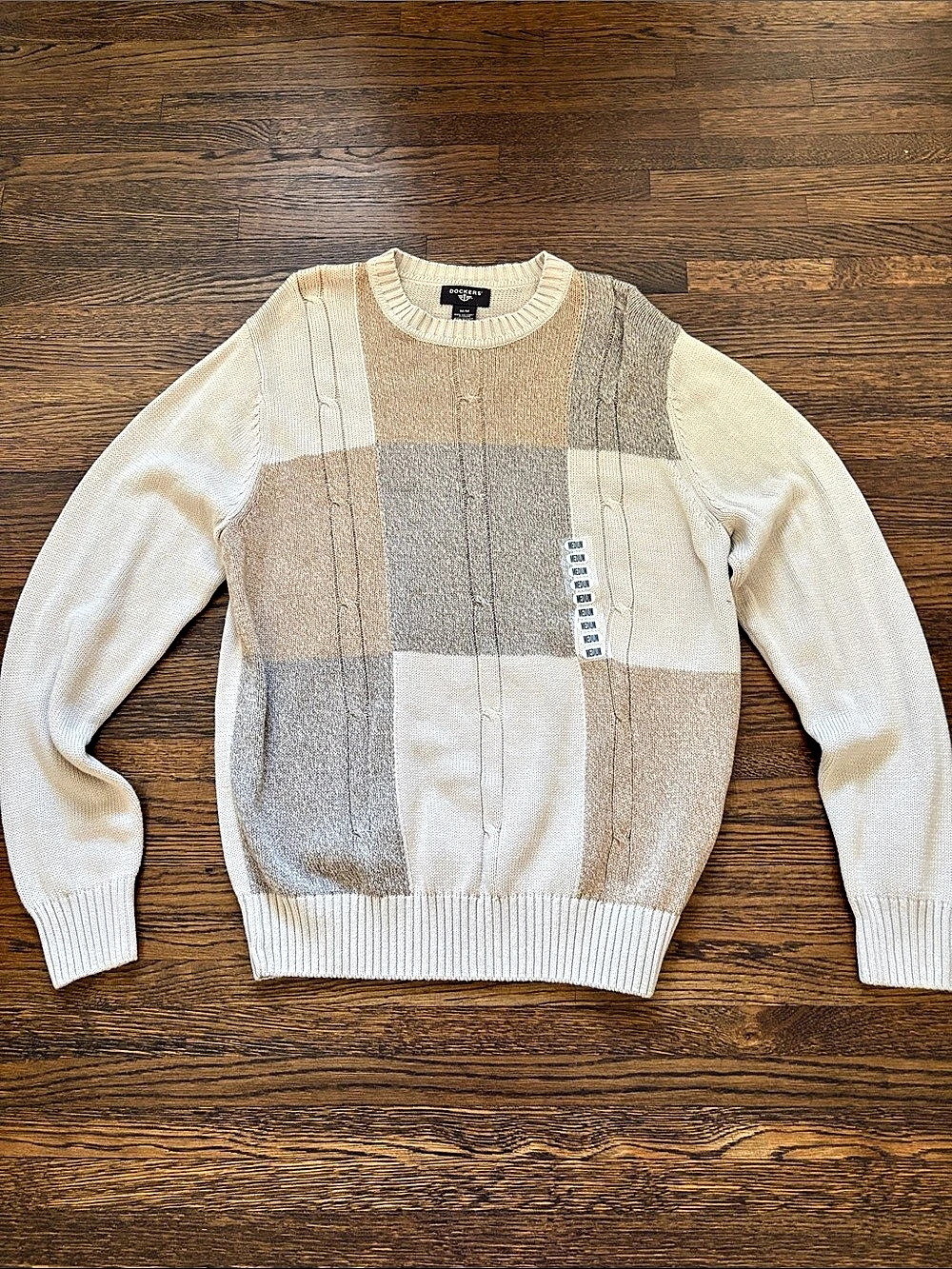 Dockers Men's Color Block Cotton Crewneck Size Medium Like New